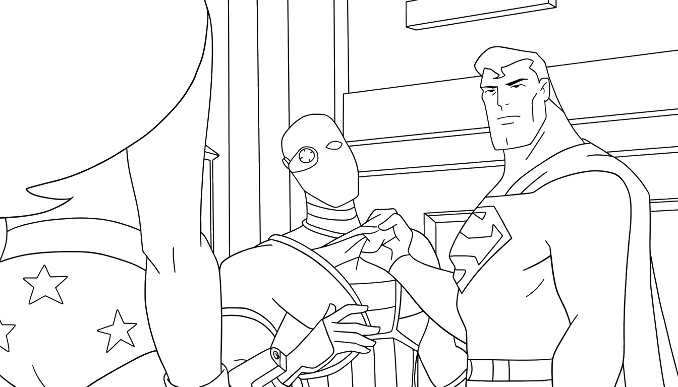 image de coloriage Justice League pour enfant