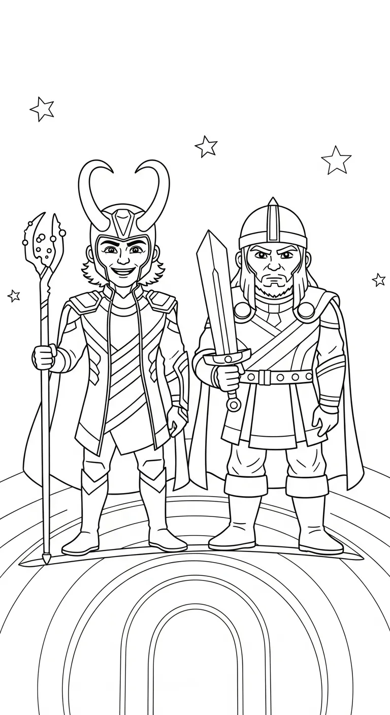 coloriage Loki Marvel pour primaire