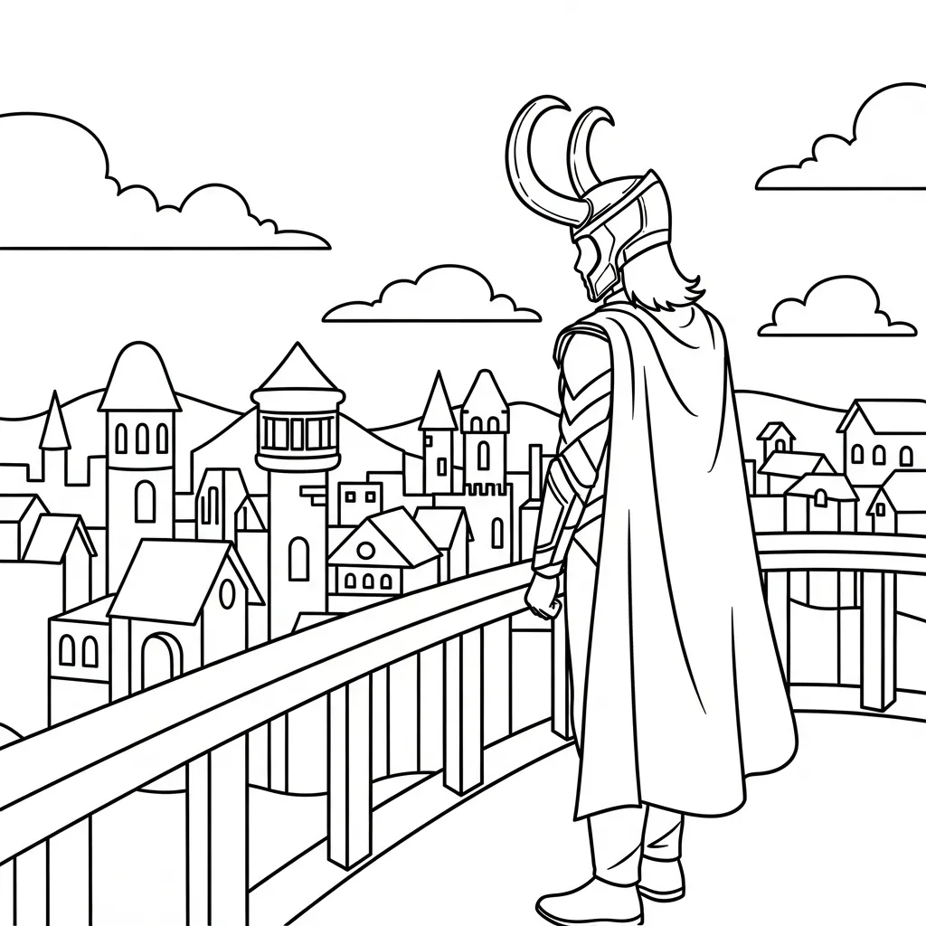 a imprimer coloriage Loki Marvel gratuit