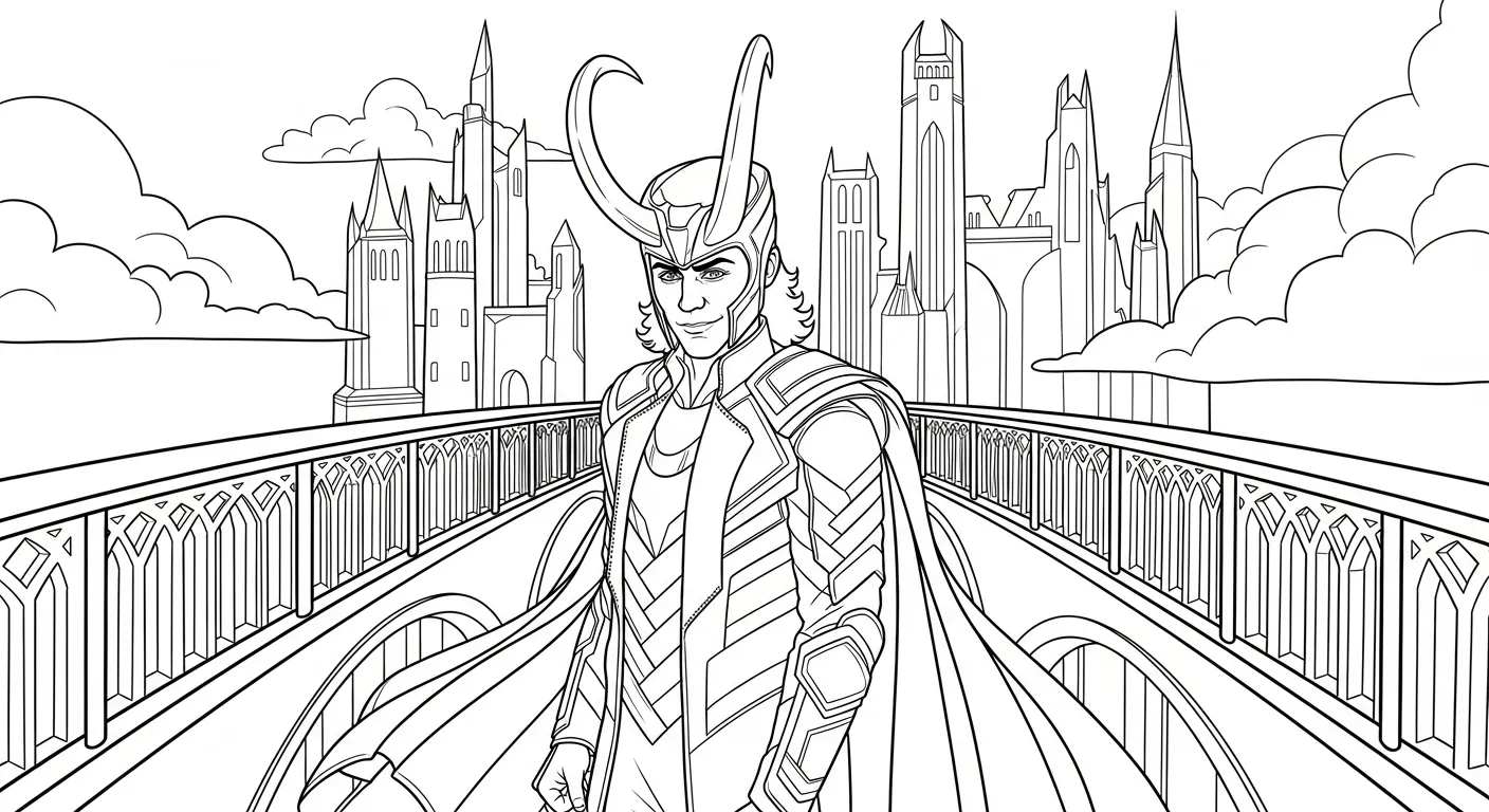 coloriage Loki Marvel et découpage à imprimer