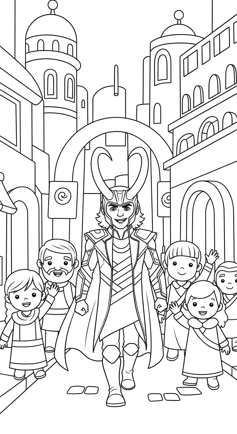 imprimer coloriage Loki Marvel pour enfant