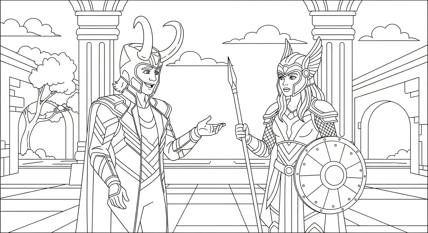 coloriage Loki Marvel de pour enfants