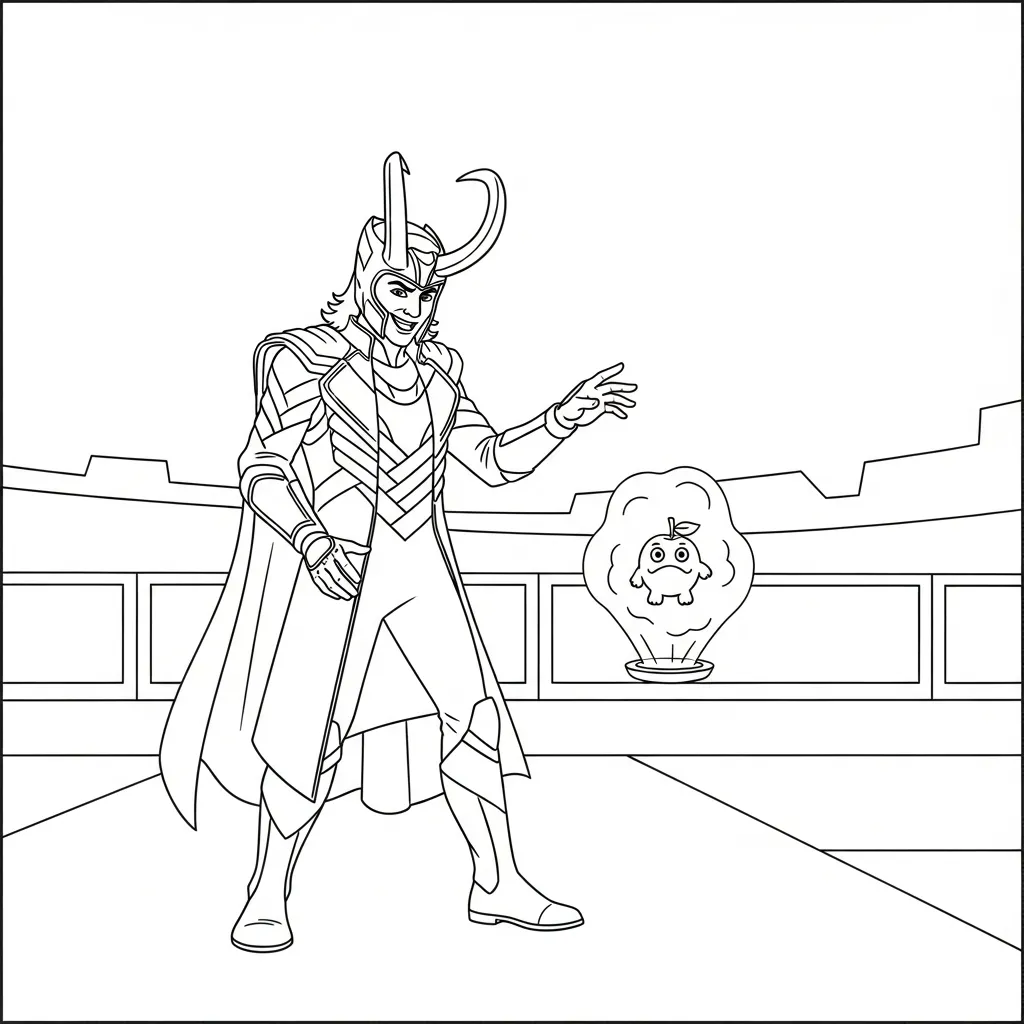 coloriage Loki Marvel à imprimer pour enfant de 12 ans