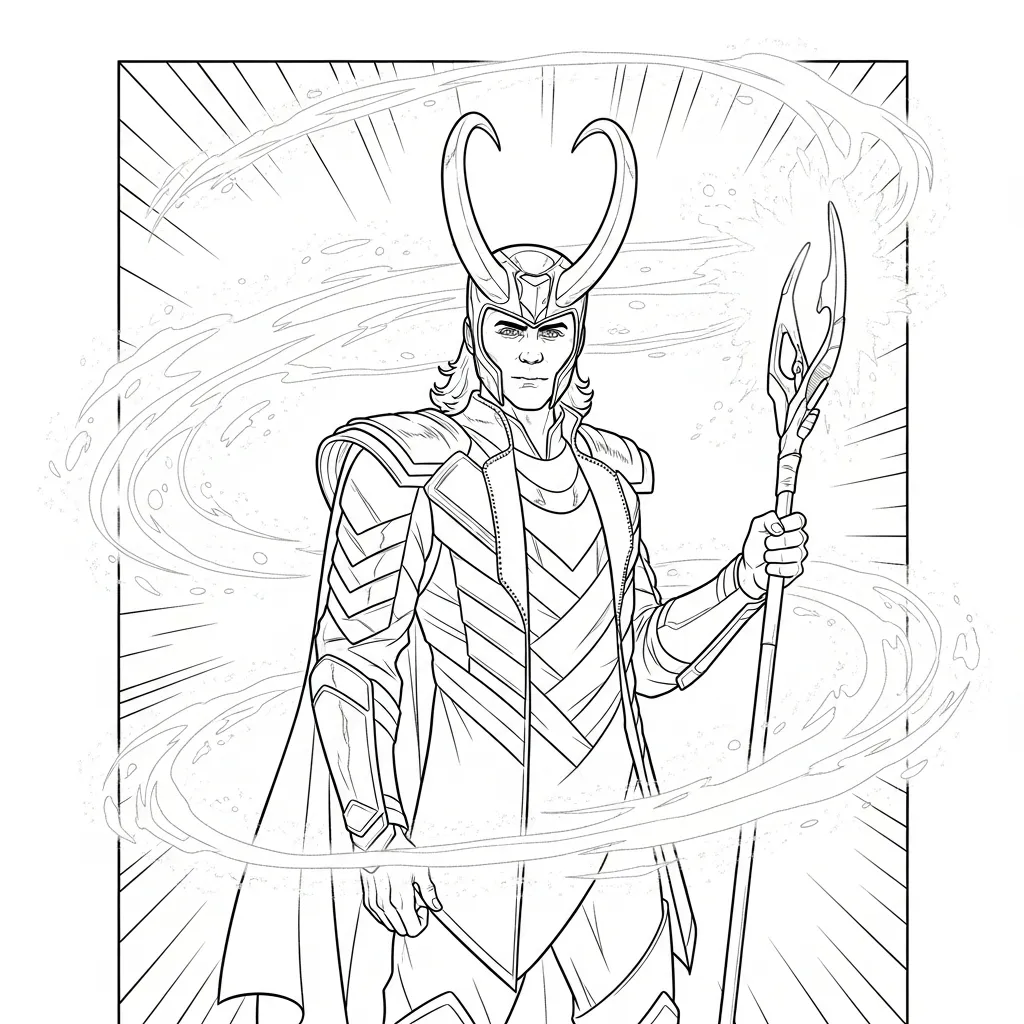 coloriage Loki Marvel en ligne pour enfant
