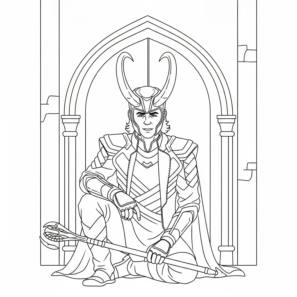 coloriage Loki Marvel a imprimer 1