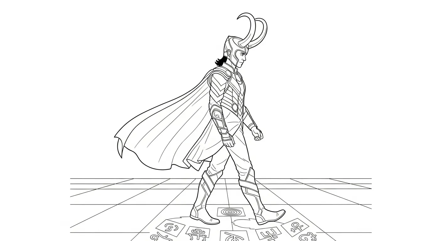 coloriage Loki Marvel à imprimer pdf gratuit