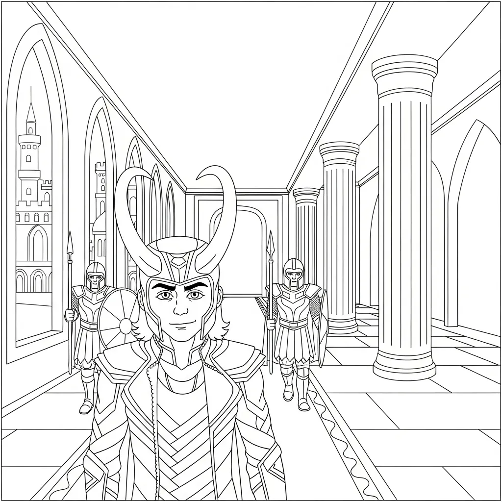coloriage Loki Marvel a dessiner en ligne