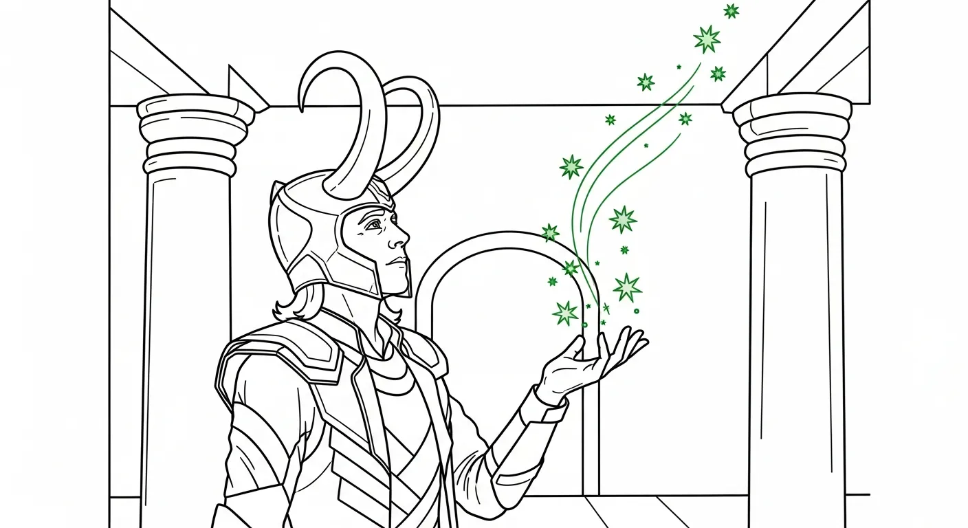 coloriage Loki Marvel à imprimer gratuit