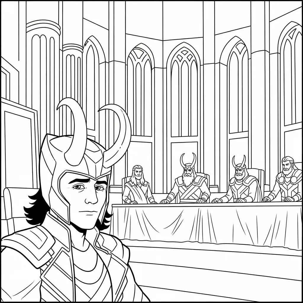 coloriage Loki Marvel pour enfant de 6 ans