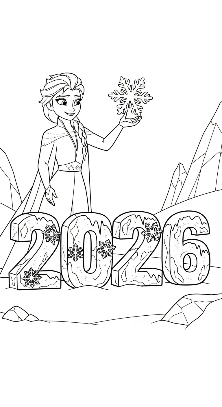 coloriage Nouvel An 2026 à imprimer pdf gratuit 3