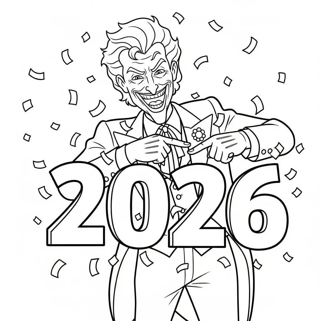 coloriage Nouvel An 2026 à imprimer gratuit