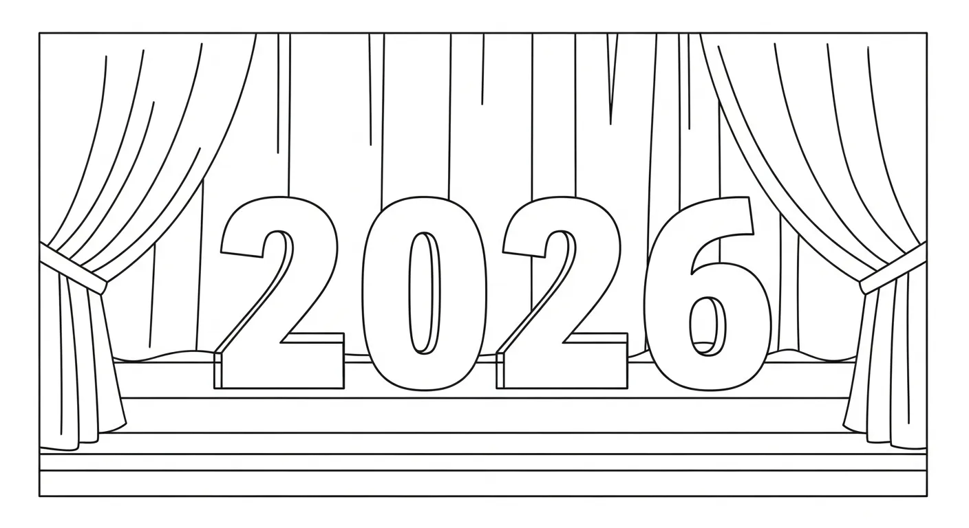 imprimer coloriage Nouvel An 2026 gratuit 1