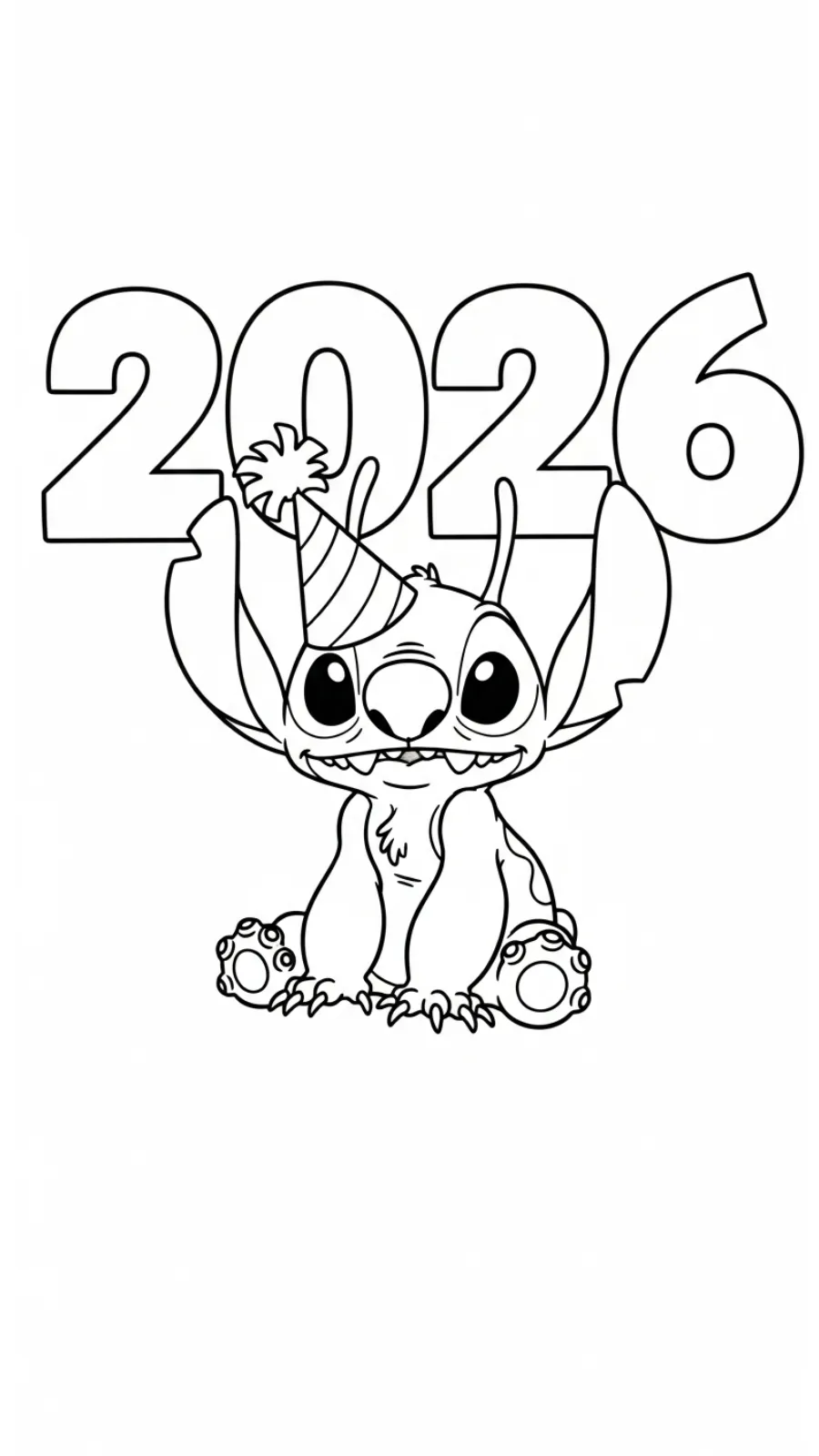 coloriage Nouvel An 2026 et dessin a imprimer