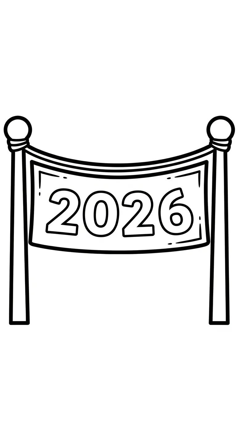 coloriage Nouvel An 2026 à imprimer pdf gratuit 2