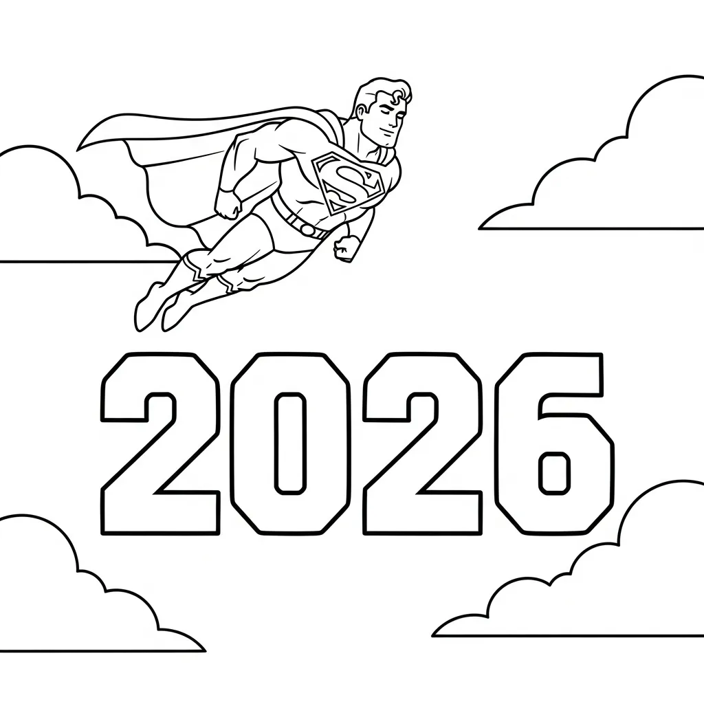 coloriage Nouvel An 2026 gratuit a imprimer