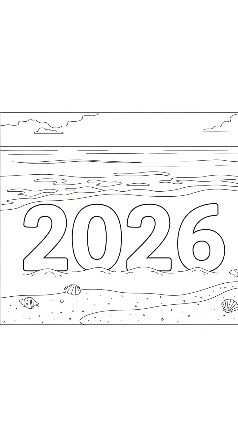 coloriage Nouvel An 2026 à imprimer pdf gratuit