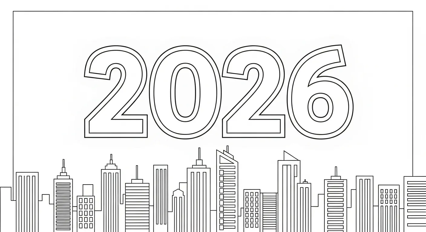 imprimer coloriage Nouvel An 2026 gratuit