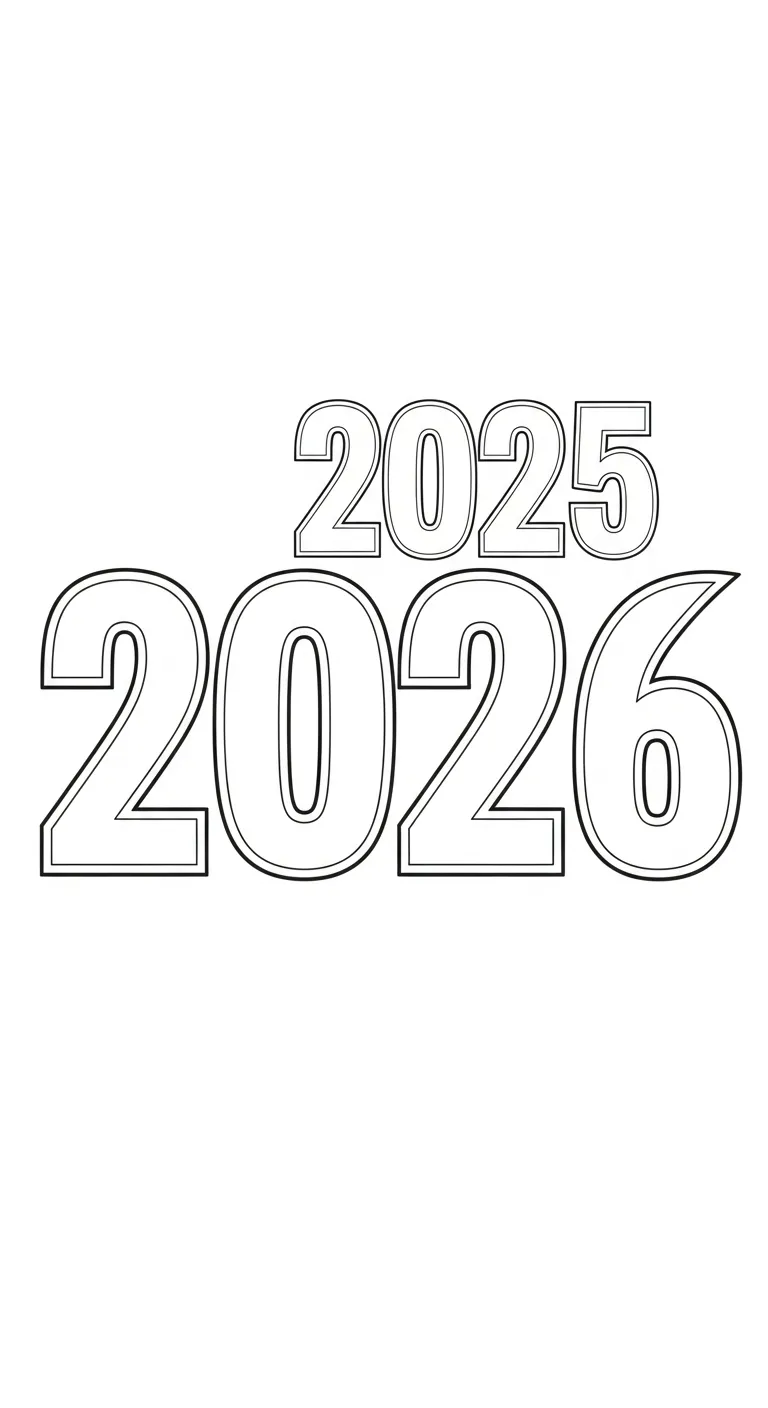 coloriage Nouvel An 2026 a imprimer gratuitement 1