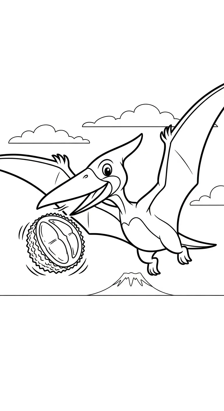 coloriage Pterosaur a imprimer pour enfant de 4 ans