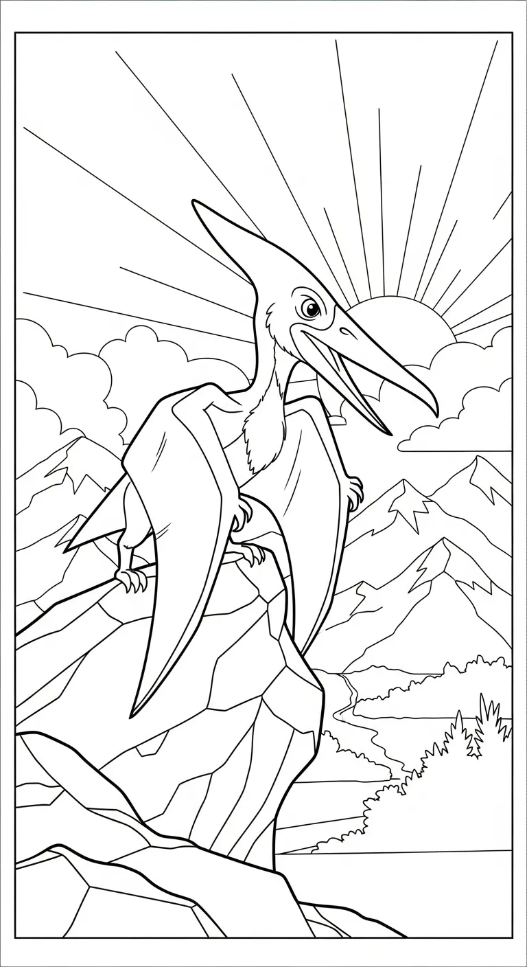 coloriage Pterosaur à imprimer pour enfant de 12 ans