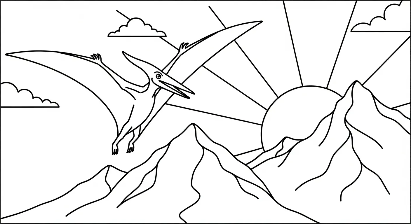 image de coloriage Pterosaur pour enfant