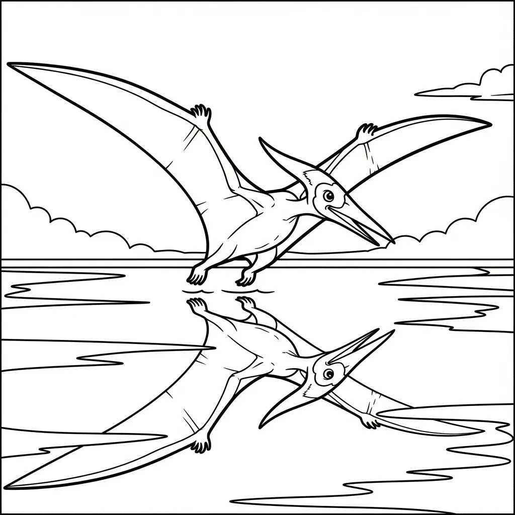 coloriage Pterosaur a imprimer gratuit
