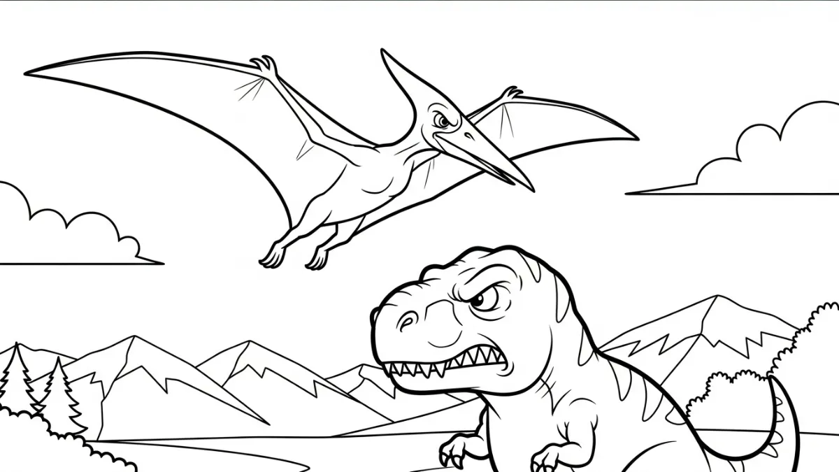 coloriage Pterosaur pour enfant de 4 ans