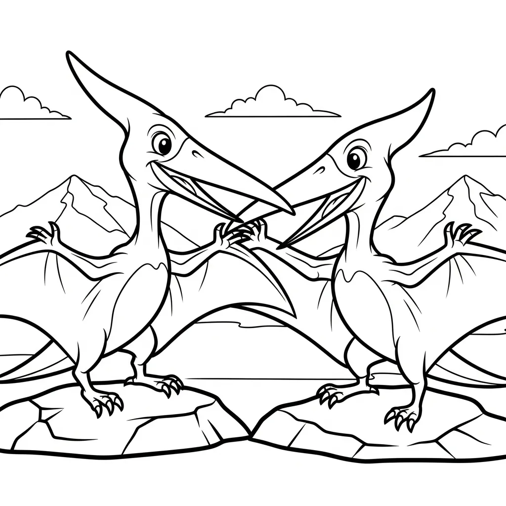 coloriage Pterosaur à imprimer pour enfants