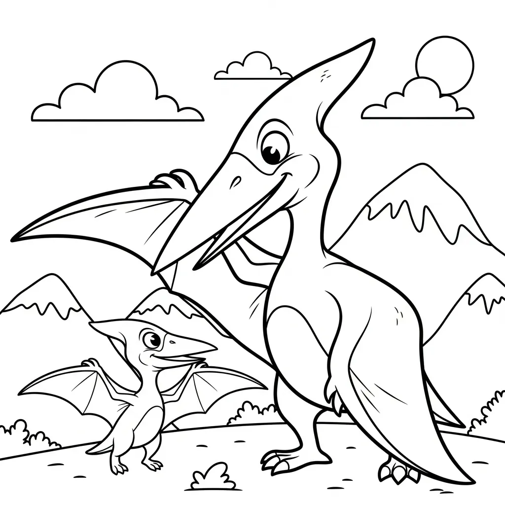 coloriage Pterosaur pour enfant gratuit