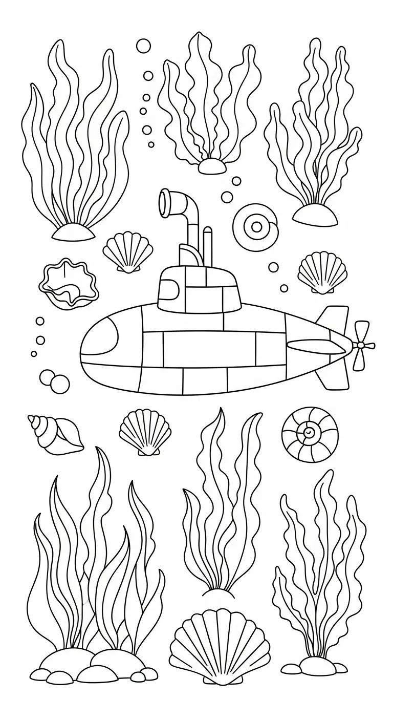 image de coloriage Sous marin pour enfant