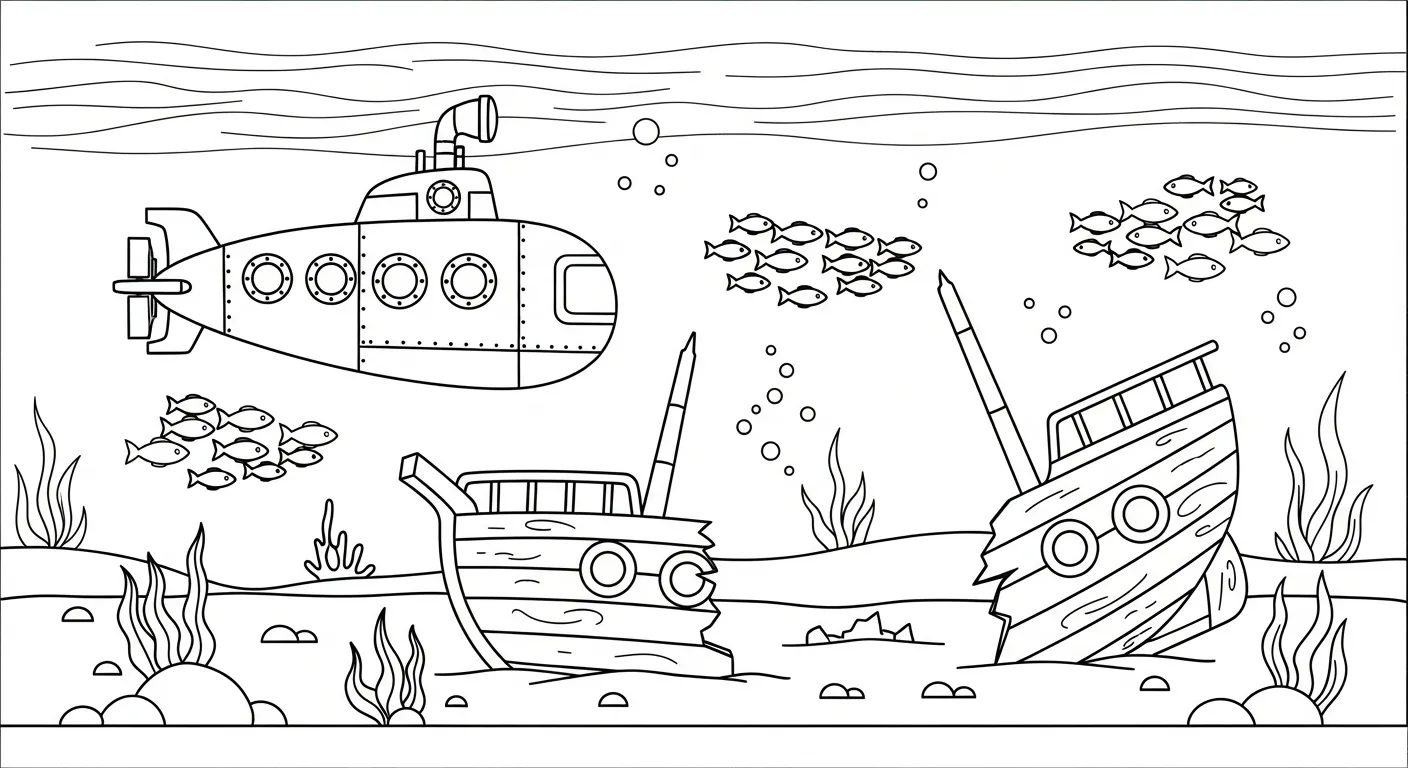 coloriage Sous marin pour enfant de à imprimer 1