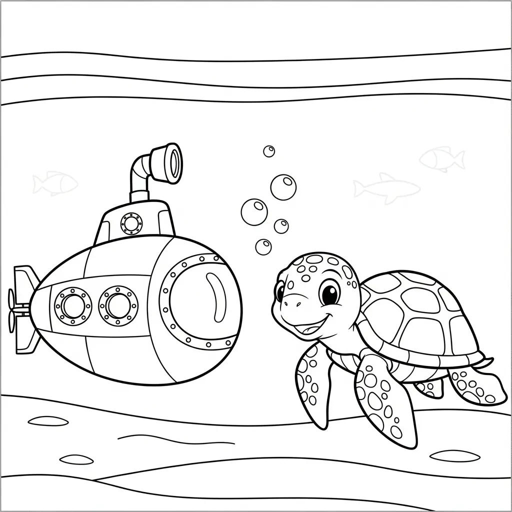 imprimer coloriage Sous marin pour enfant