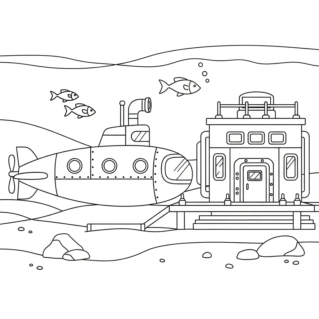 coloriage Sous marin à imprimer 1