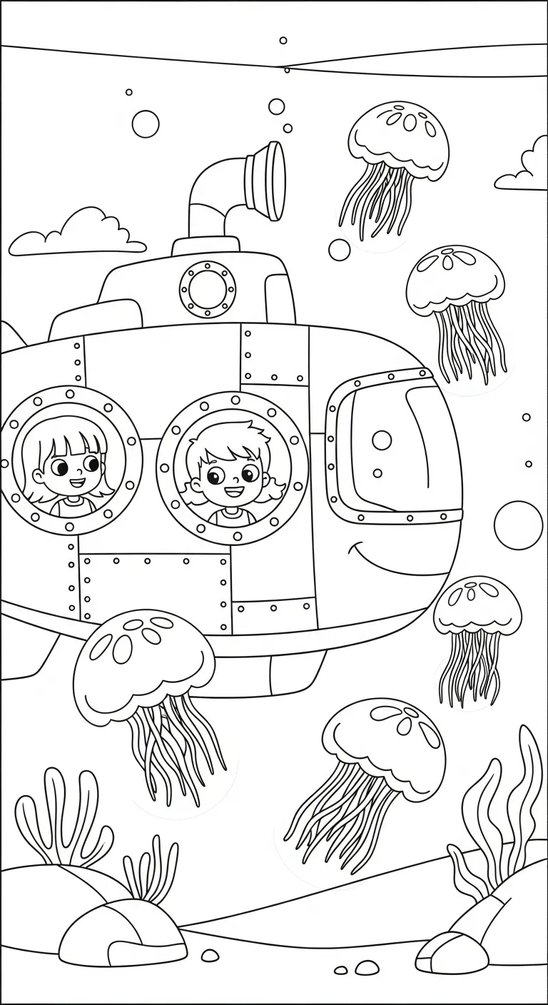 coloriage Sous marin pour enfant de 2 ans