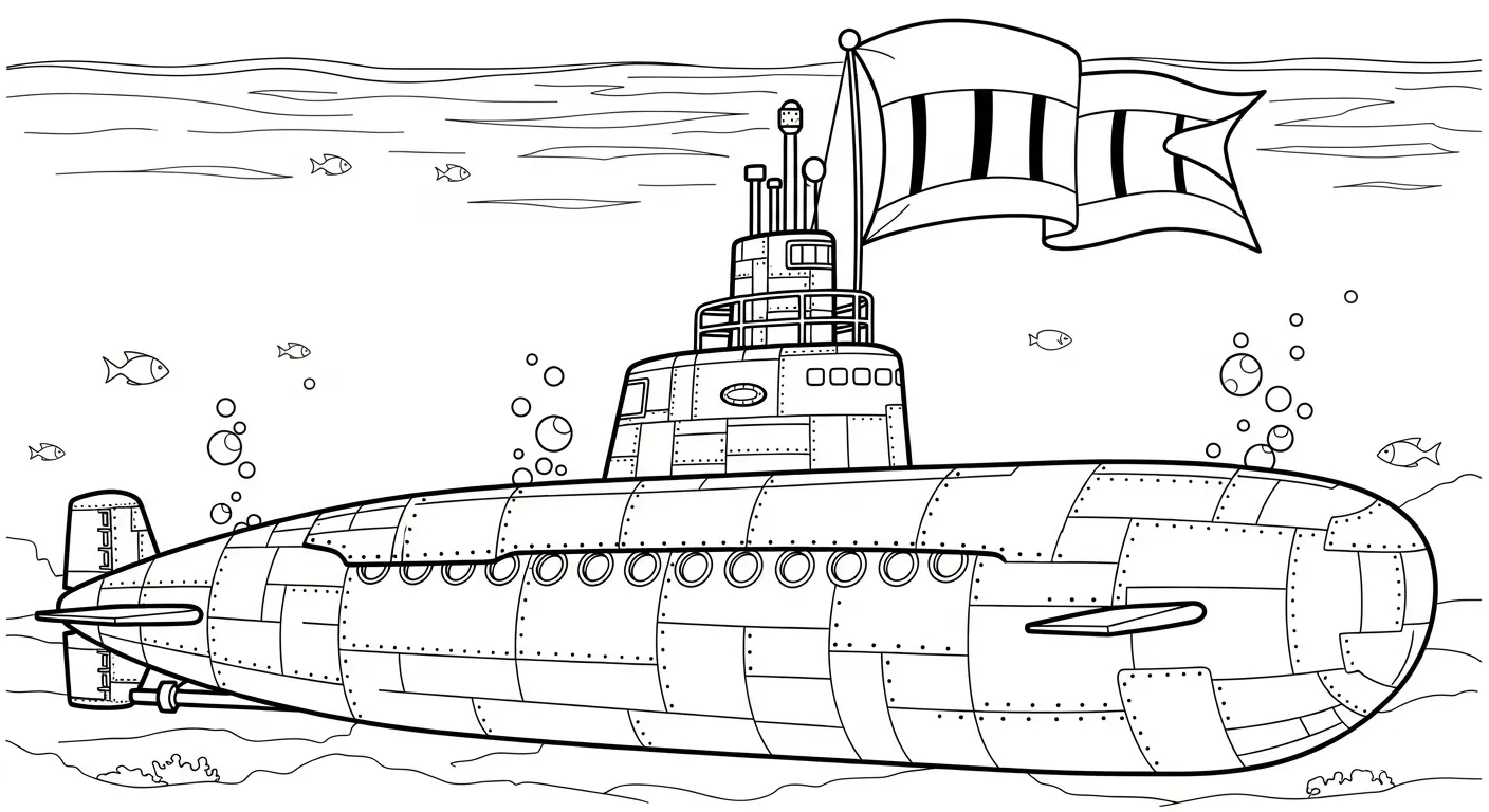 télécharger coloriage Sous marin gratuit