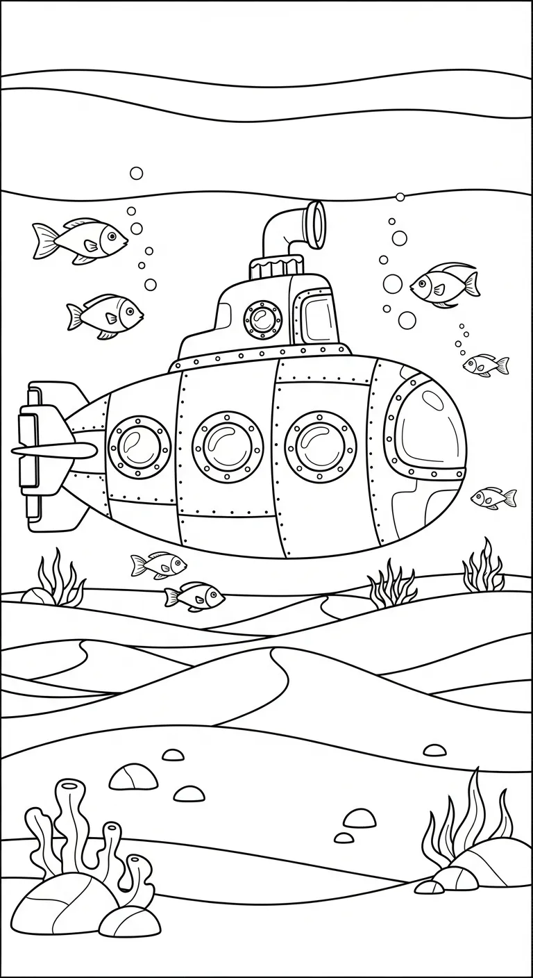 coloriage Sous marin gratuit pour enfants 1