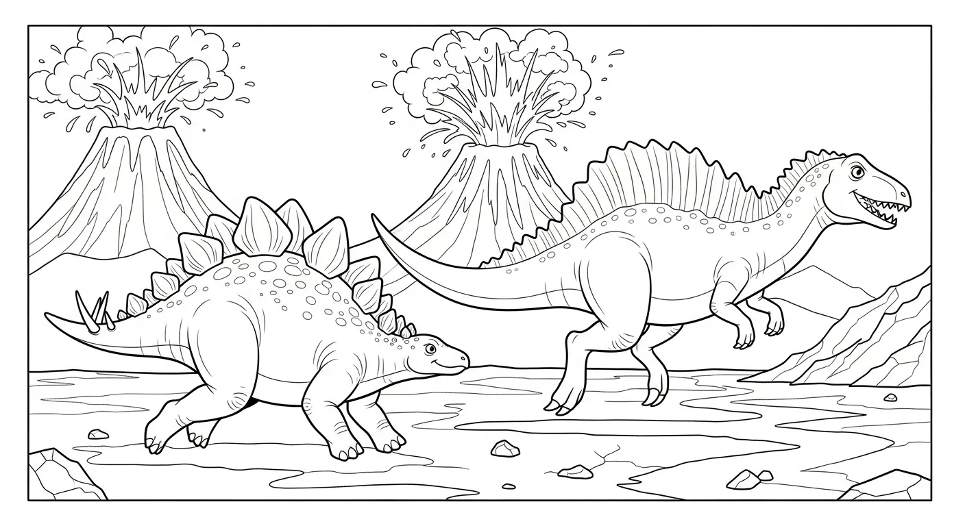 image pour coloriage Stegosaurus enfant