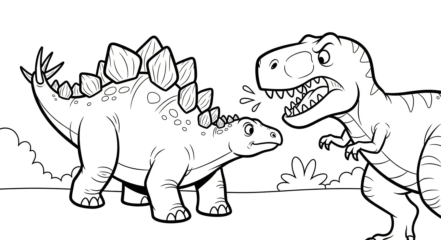 coloriage Stegosaurus à imprimer pour enfant de 7 ans