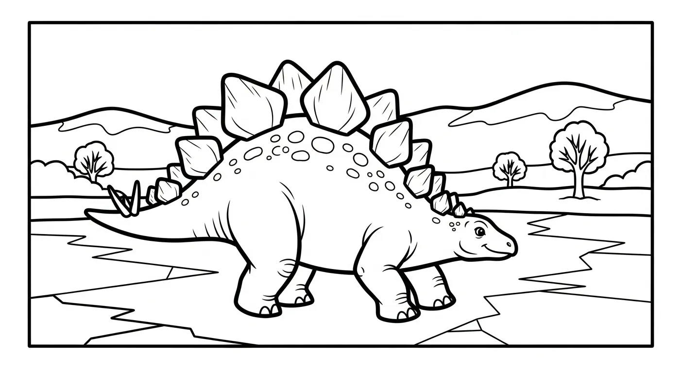 coloriage Stegosaurus à imprimer pour enfants 1