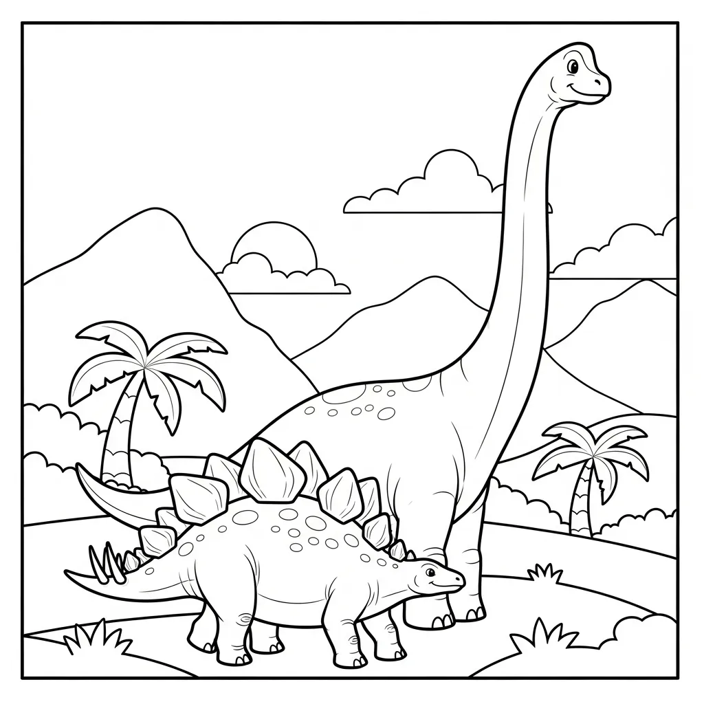 coloriage Stegosaurus pour enfant a imprimer gratuit 1