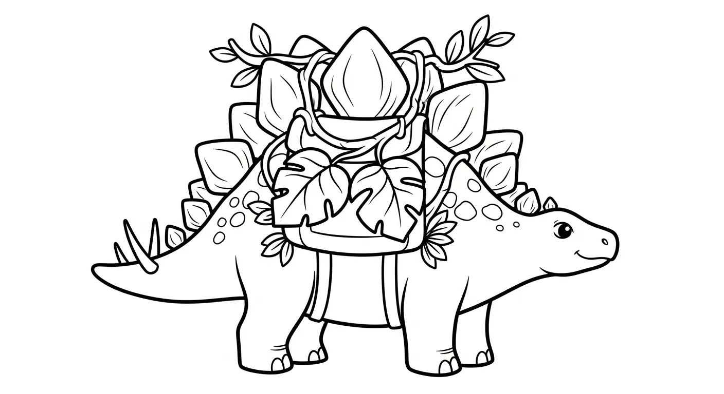 coloriage Stegosaurus pour enfant de 10 ans 1