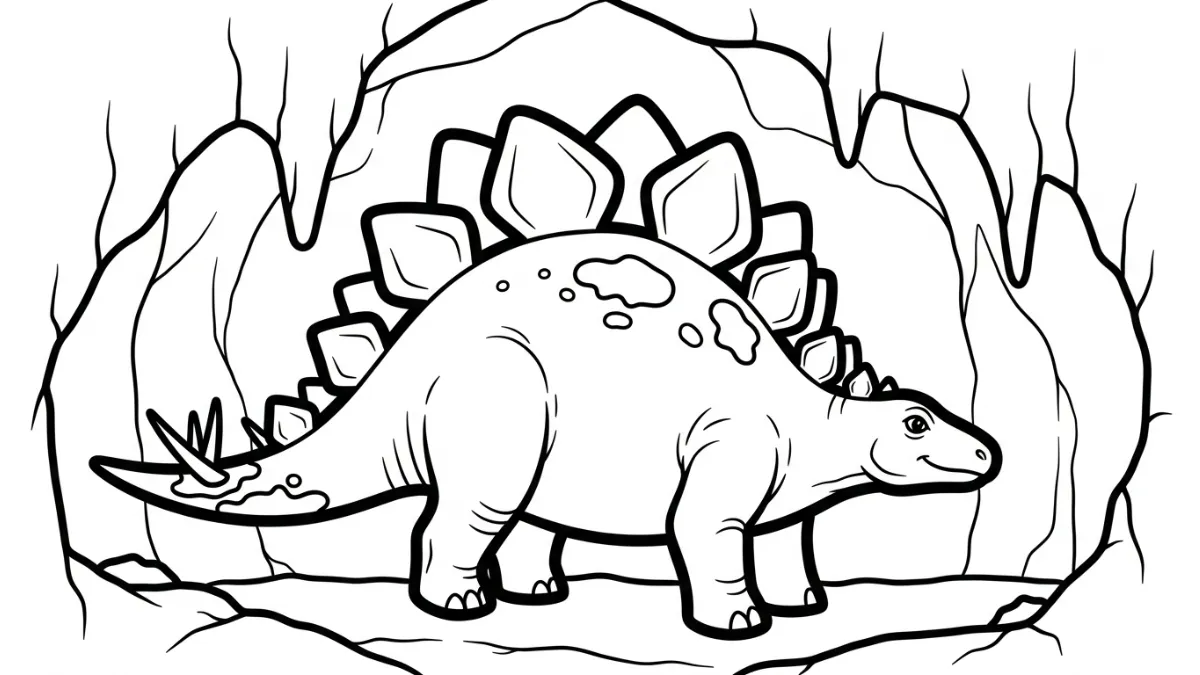 coloriage Stegosaurus pour enfant de 7 ans