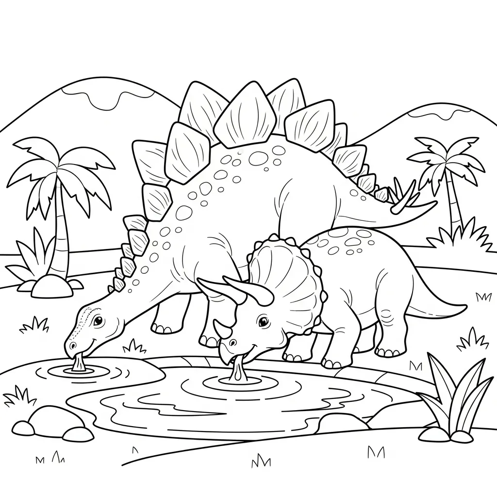 coloriage Stegosaurus pour enfants à imprimer
