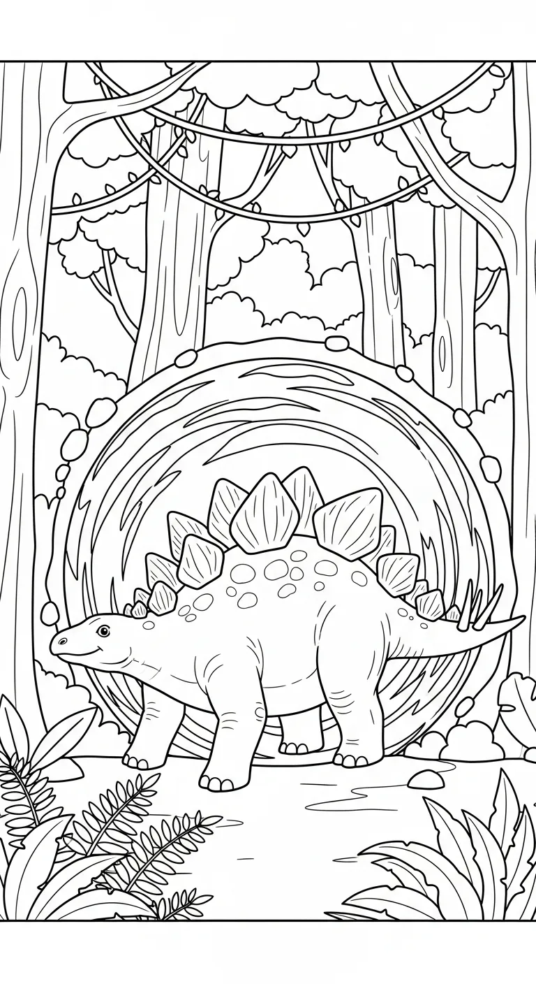 coloriage Stegosaurus et apprentissage