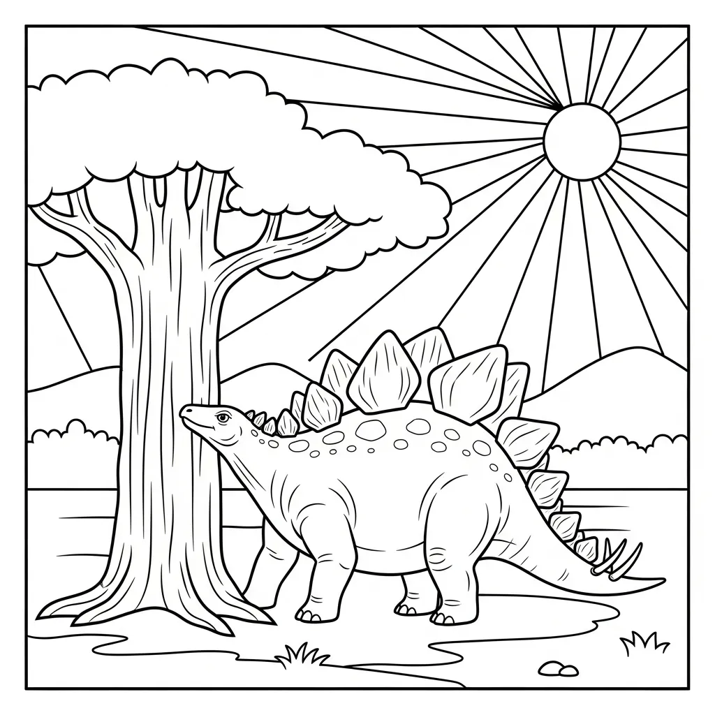 coloriage Stegosaurus pour primaire