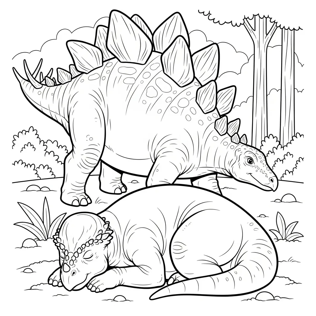 coloriage Stegosaurus a telecharger