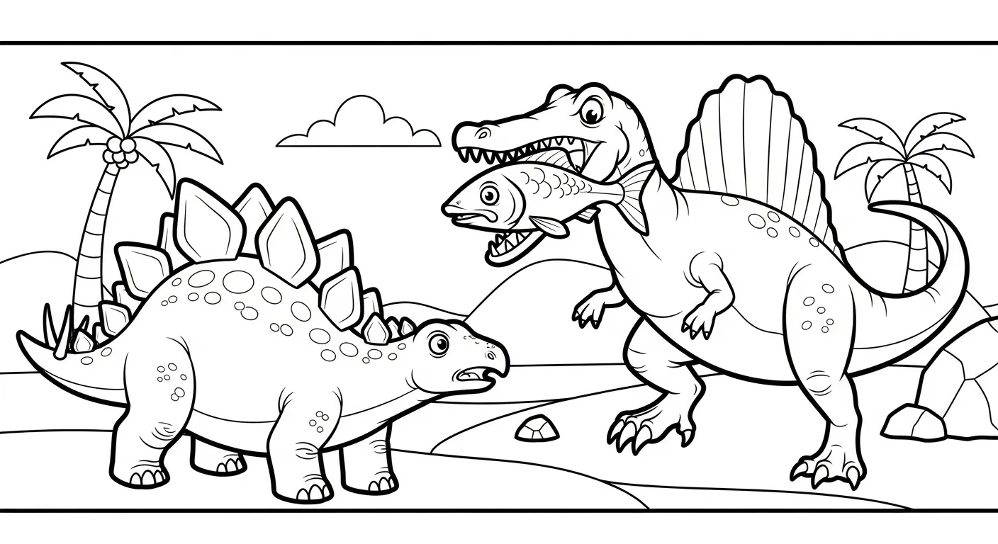 coloriage Stegosaurus à imprimer pour enfant de 2 ans 1