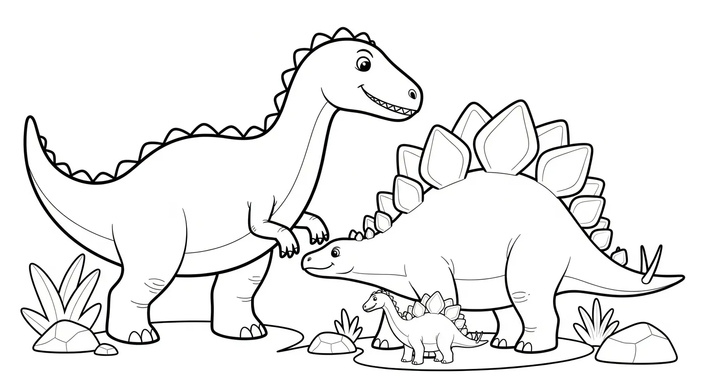 coloriage Stegosaurus pour enfant de 2 ans 3