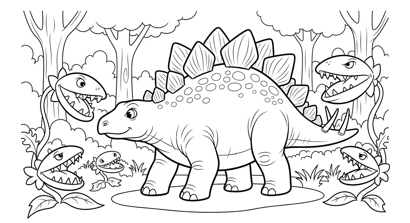 coloriage Stegosaurus pour primaire 1