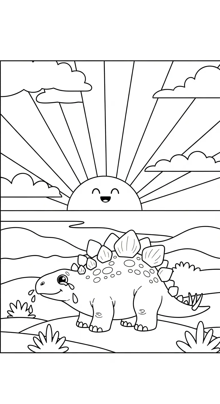 coloriage Stegosaurus a imprimer pour enfant de 4 ans